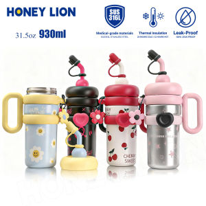 Ergonomic Handle Insulated Flask 930ML - Extreme 24H Cold Thermal Tumbler - Leak-Proof 316L SS Water Bottle with Safety Lock for Outdoor & Fitness- HoneyLion