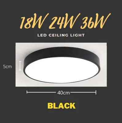 Nordic 18W 24W 36W Black White Green LED Ceiling Light Minimal Nordic Ceiling Light - Daylight Warm White Tri-tone Macaron GSE
