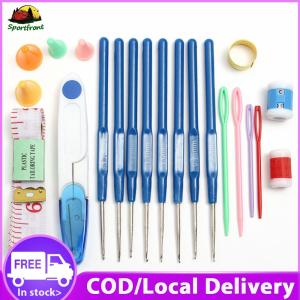 Durable 16-Size Crochet Hook Set with Soft Handles for Easy Crochet and Knitting Work