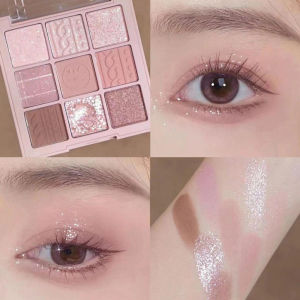 9 Colors Chocolate Eyeshadow Palette Sequins Waterproof Eyeshadow Matte Glitter Earth Color