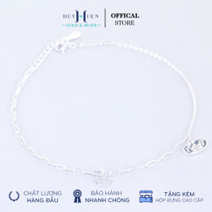 Lắc Chân Bạc Nữ Duy Hiển Nguyên Chất S990 Hình Vương Miện Độc Đáo