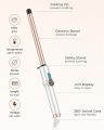 1 1/4 Inch Extra Long Barrel Curling Wand, Ceramic Tourmaline Curling Wand Professional Dual Voltage with Adjustable Temperature. 