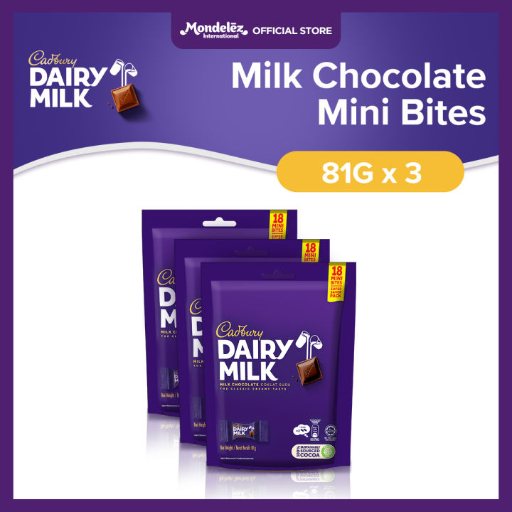 Cadbury Dairy Milk Chocolate Bars Mini Milk Chocolate Bars 81g Pack