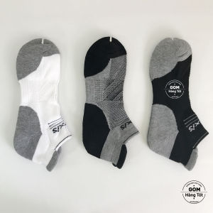 Vớ nam cổ ngắn tất thể thao cổ ngắn chất liệu cotton dày dặn êm ái phủ NANO BẠC khử khuẩn thoáng khí - LUXIS-S017