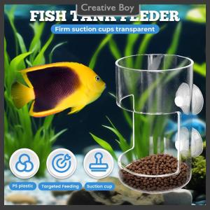[Creative] Fish Feeder For Aquarium 2025 New Fish Tank Dish Tray With Suction Cup Acrylic Fish Feeding Tube Fish Food Holder