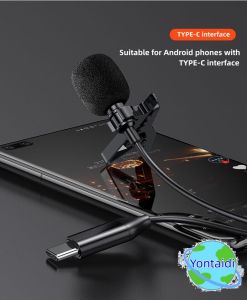 🎤【Readystock】 + FREE Shipping+COD🎤Hot selling Buttonhole Mini Lavalier Microphone Lapel For Android Mobile Cell Phone PC Smartphone Mikrofon Mic Micro Tie USB Wired Computer