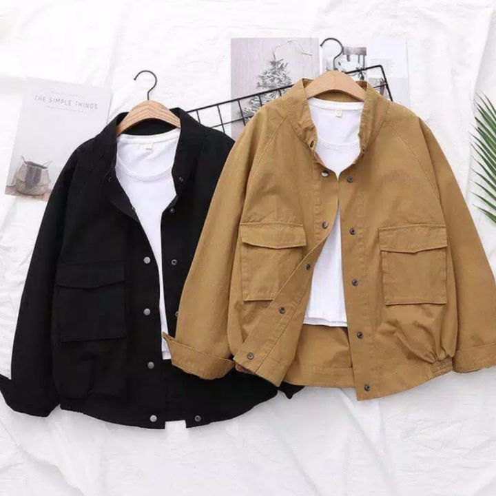 Korean Fashion 2021 Jacket Fashion Selly Jaket Canvas Wanita