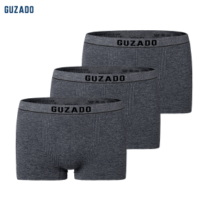 [TẶNG 01 ĐÔI TẤT] COMBO 3 Quần Lót Boxer nam GUZADO Dệt Không Đường May Kháng Khuẩn Siêu Co Giãn Cạp Chun Chắc Chắn Thấm Hút Nhanh GBX04
