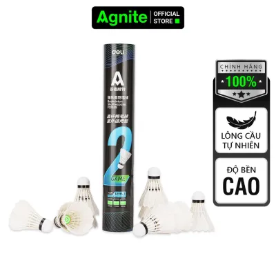Quả cầu lông chính hãng Agnite hộp 12 quả - Lông Vịt/Lông Ngỗng/Lông Nhựa phù hợp tập luyện chơi thể thao chuyên nghiệp - F2202S