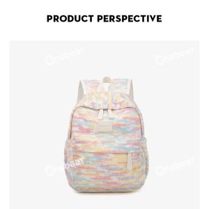 Ready Cute simple style fall and winter woolen shoulder bag Backpack lucu korea tas ransel traveling wanita import korea style tas ransel sekolah Ransel Warna Bentrokan Angin Akademi Gadis Lucu tas sekolah Y2K aesthetic LM33