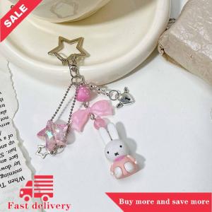 [COD] Kawaii Miffy Bunny Keychain Bag Pendant Y2K Spice Girl Style Punk Style Rabbit Car Key Ring Phone Pendant