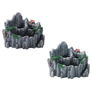 Nhựa trang trí planter giả núi hình dạng nhà Phụ kiện làm vườn cho succulents Thêm ambiances tự nhiên