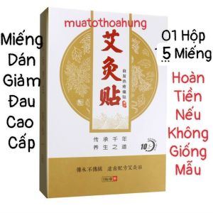 Cao Dán Ngải Cứu Cao Cấp Miếng Dán Thảo Dược Dành Cho Người Đau Mỏi Hộp 05 Miếng Dán