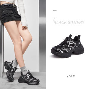 Cameljeans รองเท้ากำมะหยี่หนาลำลองสำหรับผู้หญิงรองเท้ากีฬาเพิ่มความสูงพื้นรองเท้าผู้หญิงฤดูใบไม้ผลิ