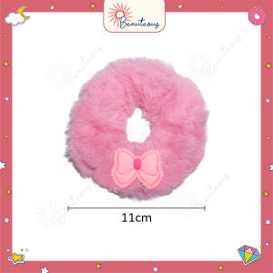 Ikat Rambut Scrunchie Barbie Karet Rambut Model Bulu Kain Pink Kiyowo