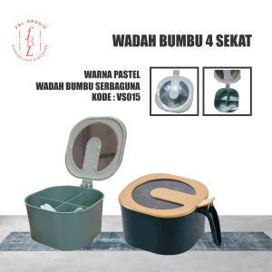 WADAH BUMBU DAPUR/KOTAK BUMBU 4 SEKAT/TEMPAT BUMBU DAPUR 4SEKAT/SEASONING JAR