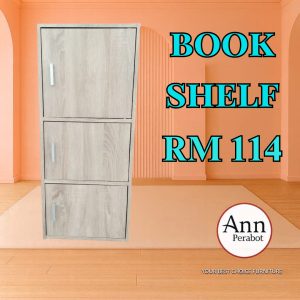 (PERABOT ANN) RAK BUKU 3 TINGKAT / RAK SERBAGUNA / COLOUR BOX / BOOKSHELF / STORAGE CABINET / 3 SHELF CABINET