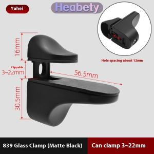 Heabety 1 cái có thể điều chỉnh gỗ kệ kính hỗ trợ Clip Hợp kim kẽm Kệ chân đế với miếng đệm chống trượt phân vùng kẹp cho phòng tắm