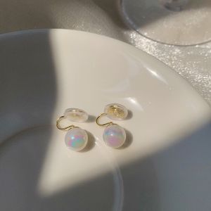 12mm Mermaid Clip on Earrings for Women Colorful Pearl Fake Piercing Ear Cuff Earing for Kids Non Piercing Earring Set Hypoallergenic Non Tarnish Accessories Jewelry