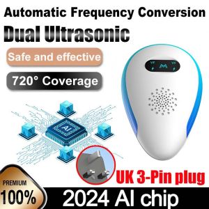 Repeller tetikus ultrasonik 【2025 New AI Smart Chip】Rat repellent ultrasonic Upgraded dual 720°full coverage penghalau tikus repels ratslizardssnakesbirdsandgeckos mouse repellent 老鼠驱赶器 ultrasonic pest lizard