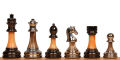 3 1/2'' Decorative Staunton Silver & Black Anodized Metal Finish Chess Set ตัวหมากรุกสากลอะคริลิคโลหะ. 