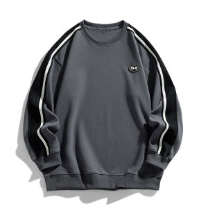 Sweater Polos Pria Lengan Panjang Distro Motif Print Basic Sweater Crewneck hoodie fleece sweatshirt W6982