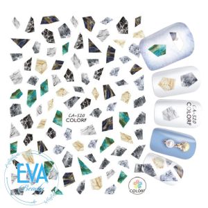 ticker Dán Móng Tay 3D Dạng Decal Dán Móng Chống Nước Hoạ Tiết Hoa Văn Vân Đá Hoa Cương Cẩm Thạch CA520