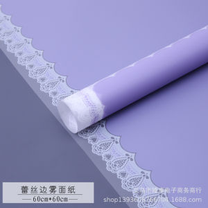 20 Lembar Kertas Buket Bunga Motif Renda Lace Border Cellophane Flower Wrapping Paper KB6175