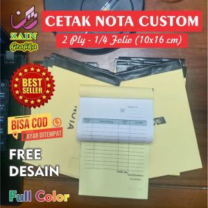 nota custom invoice ukuran 1/4 rangkap 2 ply zain grafika