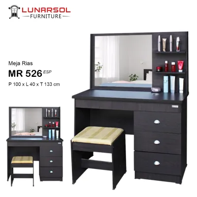Meja Rias Modern Lunar MR 526 Kaca Besar - Khusus Jabodetabek