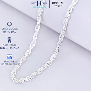 Dây Chuyền Bạc S990 Nguyên Chất Cho Bé Gái Kiểu Dây Xoắn Bền Đẹp Chắc Chắn
