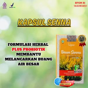 Kapsul Daun Senna isi 30 kapsul Herbal Mengandung Probiotik Bersihkan Usus secara Alami Kualitas Terbaik