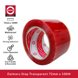 Daimaru Opp Printed Tape transparent Lakban Bening Stop 72mm x 100M