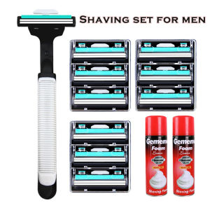 Manual razor shaver for men 3 in 1 shaver for men safety razor for beard 2 Layer replaceable blade for shaver