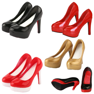 Fashion High Heel Shoes Model For 1/6 Female Dolls Realistic Design Easy To Change Outfit for Collectible Doll Display