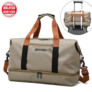 Travel Duffel Bag with Shoes Compartment Shoulder Weekender Overnight Bag for WomenWaterproof Travel Tote Bag Sports Gym Bag with Wet Pocket & Toiletry Bag