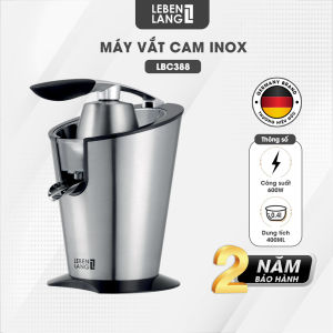 Máy vắt cam ép cam LEBENLANG LBC388 đầu vắt inox 304 công suất 600W dung tích 400ml vòi rót trực tiếp khi vắt - hàng chính hãng