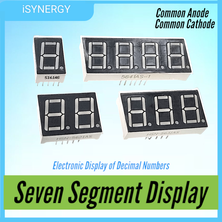 SEVEN SEGMENT DISPLAY 7 SEGMENT 0.5 INCH COMMON ANODE - COMMON CATHODE ...