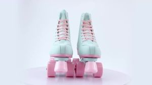 Size 36-41 Flashing Double-Row Roller Skate Shoes For Women Men Outdoor Skating Beginner Kids 4 Wheels Skates Boys Girls Quad Sneakers Gift2026