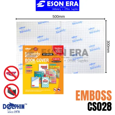 Dolphin Beready Book Cover Self-Adhesive DIY Clear / Emboss 10 Books Pembalut Sticker