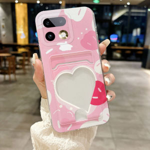 Phone Casing for Realme 16t 16 Pro+ pro 5g New 2026 Cute Heart Shape Pattern with Card Pocket Design Soft Silicone Case for Realme 16pro+ 16Pro 16t 16 5g Phone Cover