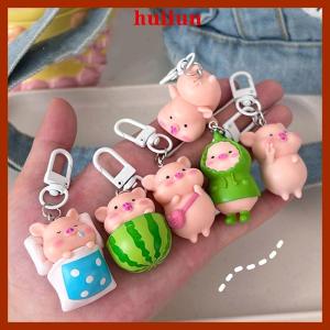 huilun Cute Funny Three-dimensional Piggy Keychain Kawaii Pig Animal Shaped Keyring Bag Mobile Phone Pendant Decoration Accessories