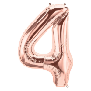 Balon Foil Angka Warna Rose Gold 32inch / 80cm Balon Angka Ulang Tahun