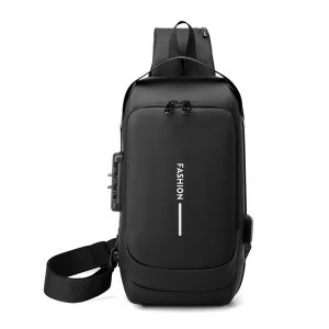 IELGY Mens motorcycle bag password anti-theft sports shoulder waist bag leisure multifunctional crossbody bag