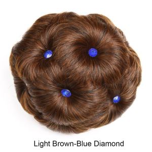 SUTONGXUE Búi tóc donut Búi Tóc tổng hợp Búi Vòng Hoa Tóc cô dâu Chín bông hoa tóc Phong cách Scrunchie Búi tóc xoăn Phụ nữ