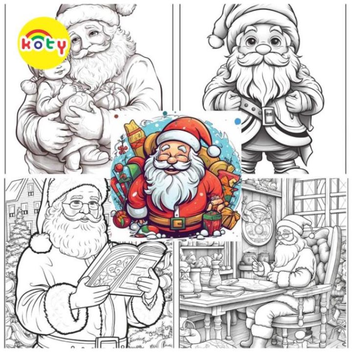 10 Bức tranh tô màu ông già Noel mới nhất cho bé - TeachVN.com | Trang tô  màu giáng sinh, Trang tô màu, Sách tô màu