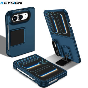 KEYSION Luxury Upright Live Stand Fold Case for iPhone Duo Hard PC Kickstand Shockproof Phone Back Cover for iPhone Duo