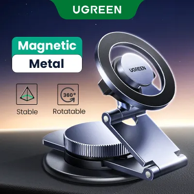 UGREEN Metal Magnetic Car Phone Holder - 360° Adjustable Dashboard Mount with Super Strong Magnet for iPhone 16 Pro Max iPhone 17 Pro Max/Samsung S26 Ultra S25 Ultra & All Smartphones