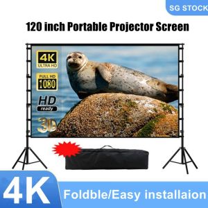 SG STOCK 120 inch Portable Foldable Projector Screen16:9 HD Home Indoor Outdoor Projectior Screen