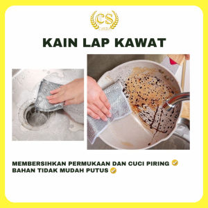 CS KAIN LAP KAWAT 20 X 20CM KAIN LAP DAPUR SIKAT KAWAT CUCI PIRING SERBAGUNA KAIN SIKAT KAWAT PEMBERSIH NOD